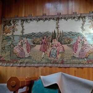 Vintage Tapestry Wall Hanging-HUGE 130" x 60"